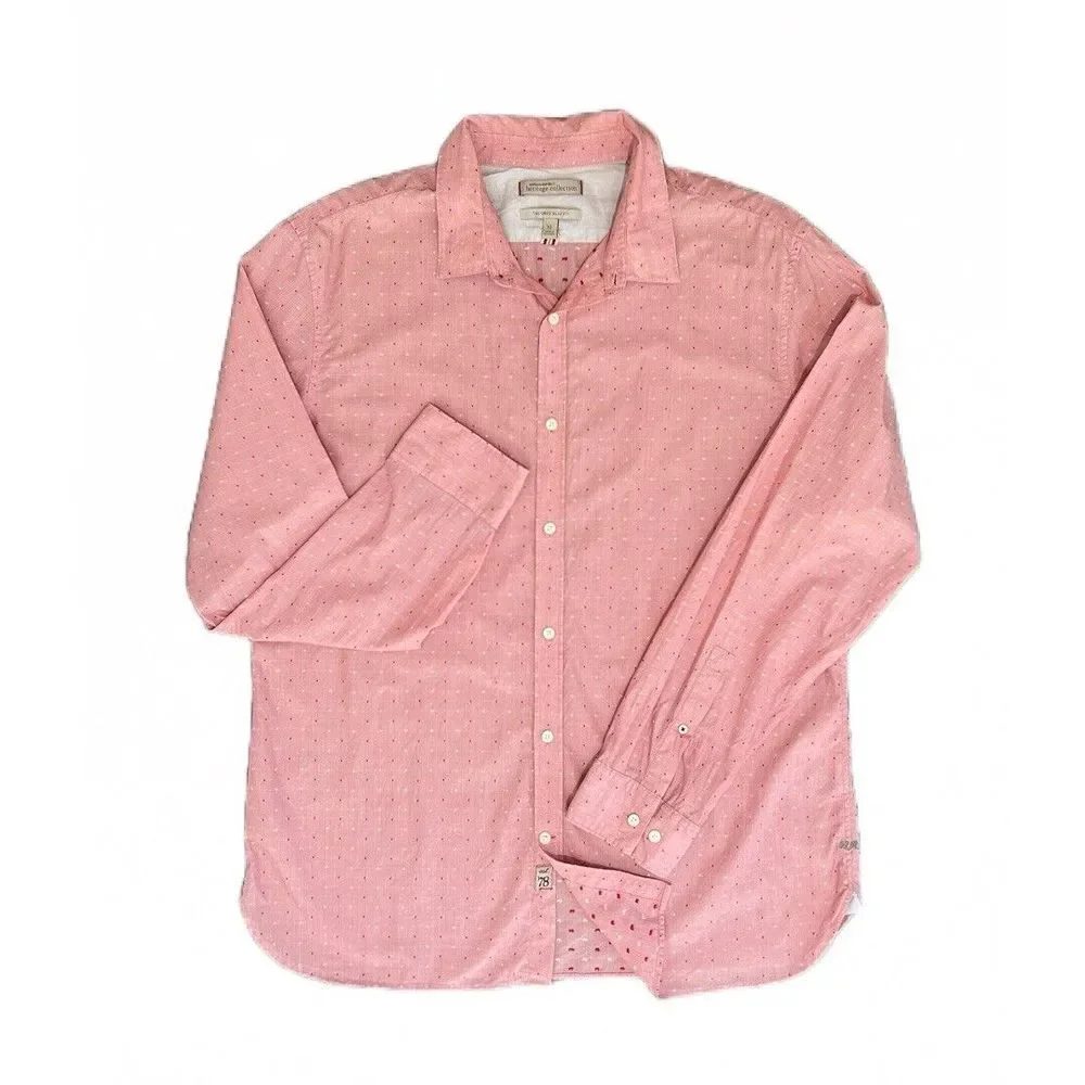 Banana Republic‎ Men's Heritage Collection Pink Tailored Slim Fit Shirt Size XL